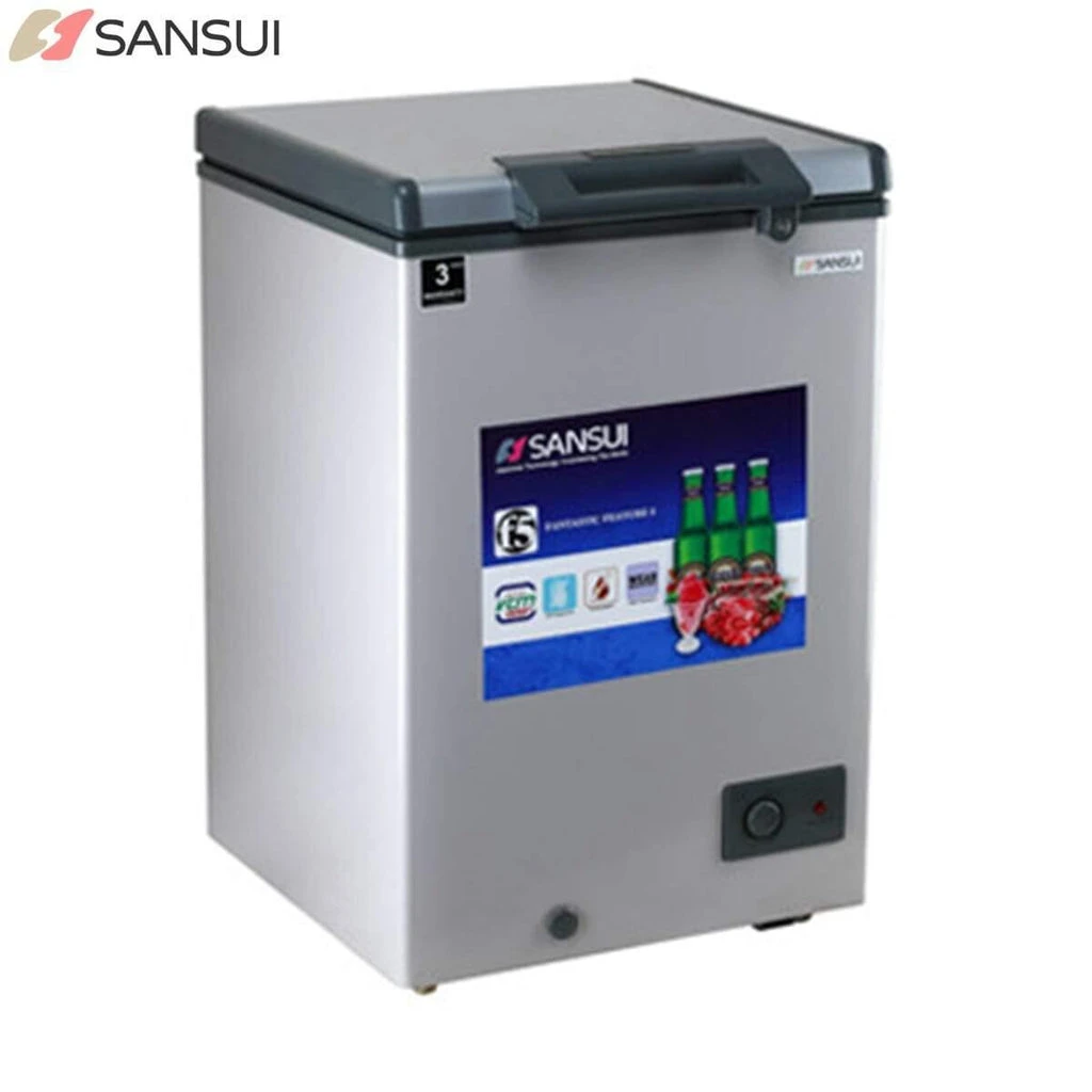 SANSUI SS-CFC110T 110 Litre Deep Freezer | Dual Temperature Logic | -30°C Express Freezing | Automatic Defrost & Sliding Glass