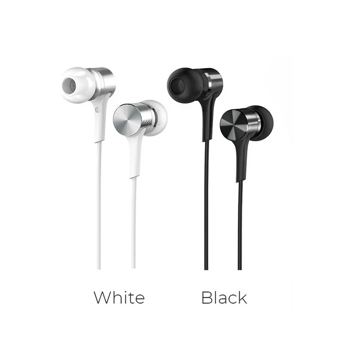 HOCO Pure Music Wired Earphones with Mic | 8mm Driver | Sliding Volume Control | Black, White Finish | M54