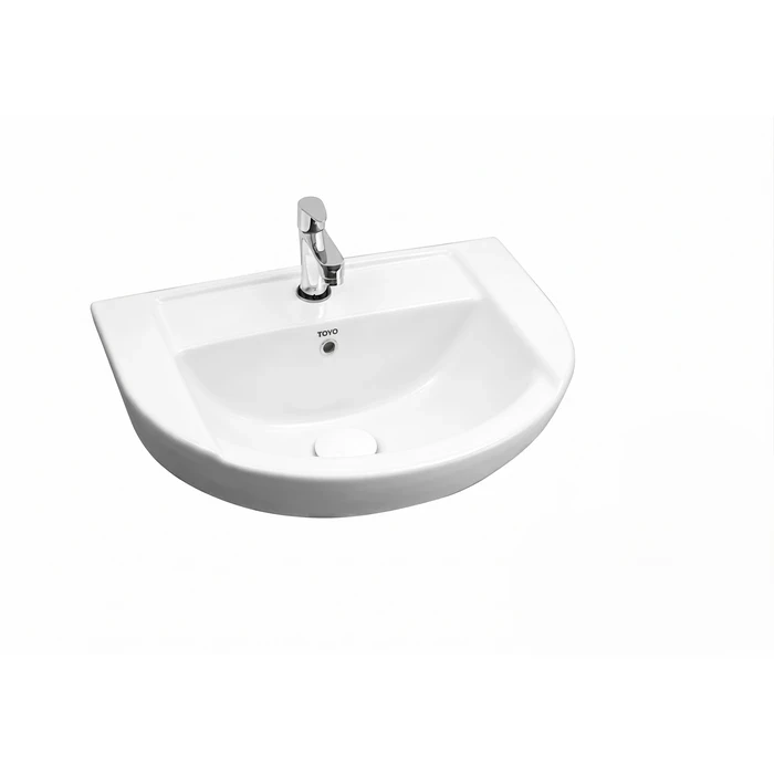Toyo White Wall Hung Basin 18.3" x 14.2" | Luxury Compact Wall Mounted Wash Basin | Premium Vitreous China Ceramic Space Saving Bathroom Sink | 465x360x170mm | TOYO-24309
