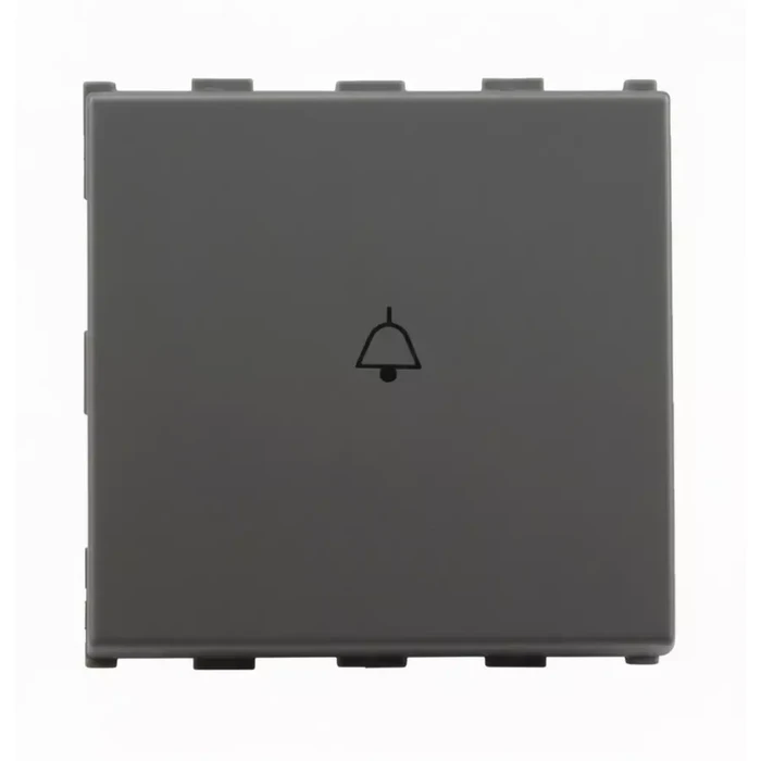 Anchor Roma Urban 2-Module (2M) 10A Bell Push Switch | ISI-Certified 240V Momentary Wide Rocker Doorbell Switch | 66203GB (Graphite Black)