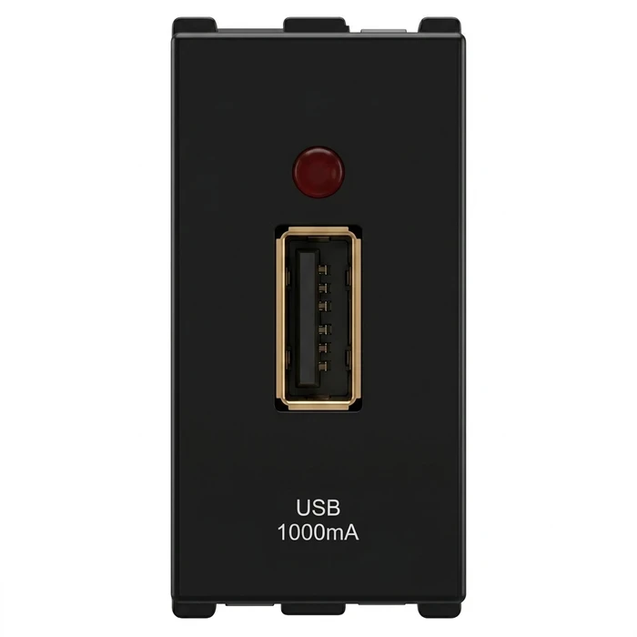 Anchor Roma Urban Single Port USB Charger | In-Wall Concealed 5V 1000mA Power Module for Bedside, Desks & Hospitality | 66709B (1M)