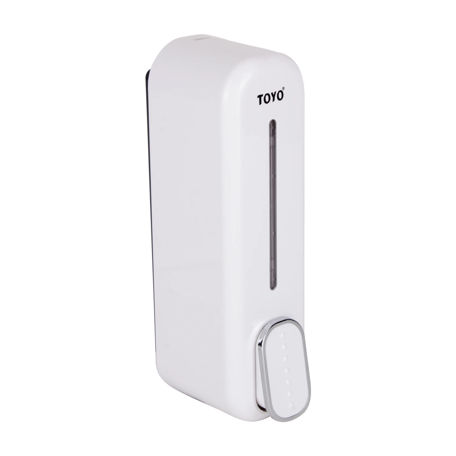 TOYO 400ml Compact Manual Soap Dispenser | 1ml Precision Drop Control Anti-Drip Pump | Space-Saving Wall-Mount Sanitaryware Minimalist White | TOYO-1641