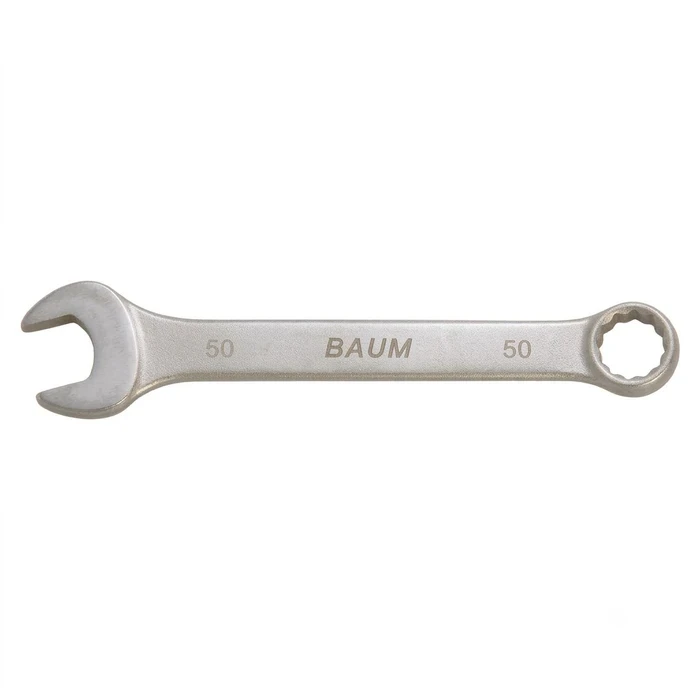 BAUM Heavy-Duty Large Chrome Vanadium Combination Spanner | 3-Layer Nickel Chrome Rough Matt Finish Oval Body Wrench | Model ART 33E (Sizes 23mm to 50mm)
