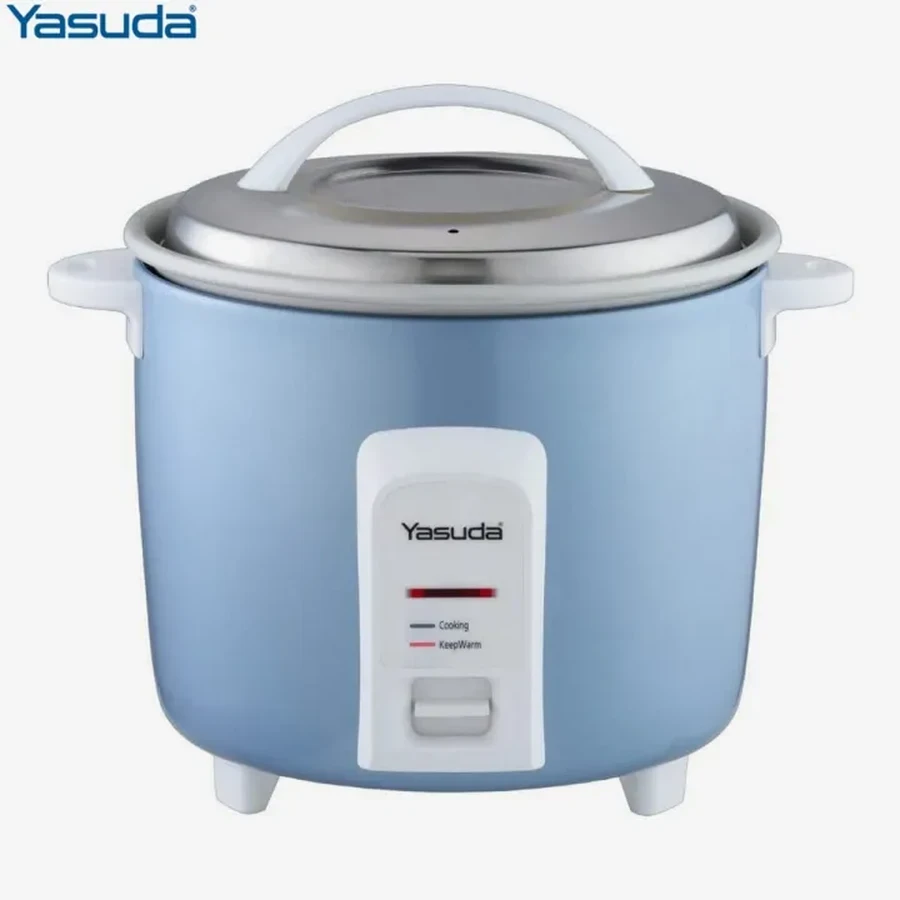Yasuda Drum Type Automatic Rice Cooker | Japanese Ferro Design & Anodized Non-Stick Cooking Pan | 5-Hour Keep Warm Feature & Thick Heating Base | Light Blue | YS-1000P / YS-1800P