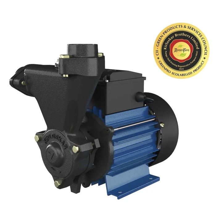 Kirloskar Annika-I 1.0 HP (0.75 kW) Single-Phase Self-Priming Monoblock Water Pump | 160-260V Wide Voltage with Brass Impeller & Cast Iron Casing