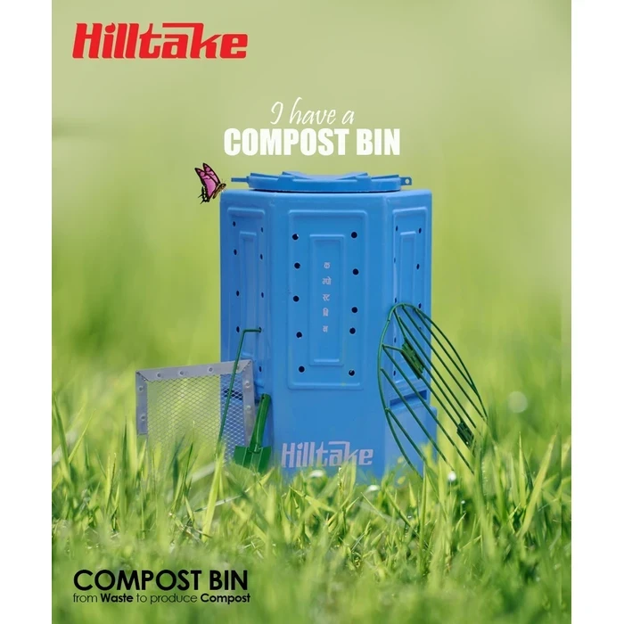 Hilltake Heavy Duty Compost Bin | U.V. Protected Resin Matrix | High-Velocity Ventilation Logic | Black Structural Series