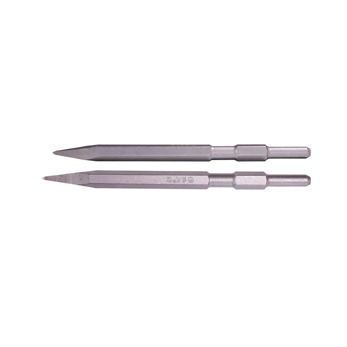 DONGCHENG 17mm Hex Shank Pointed Demolition Chisel | 280mm Forged Alloy Steel Heavy-Duty Concrete Breaking Bit | 17X280