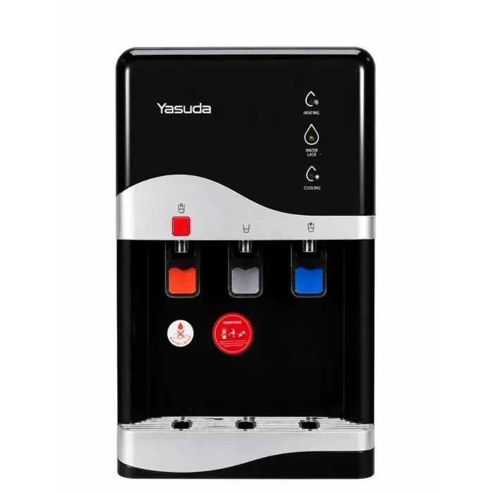 Yasuda Hot Normal and Cool Bottom Loading Water Dispenser | Push Button Control Electric Heating | Child Lock Safety High Quality ABS Body | YS_HNC27BL Black and Silver