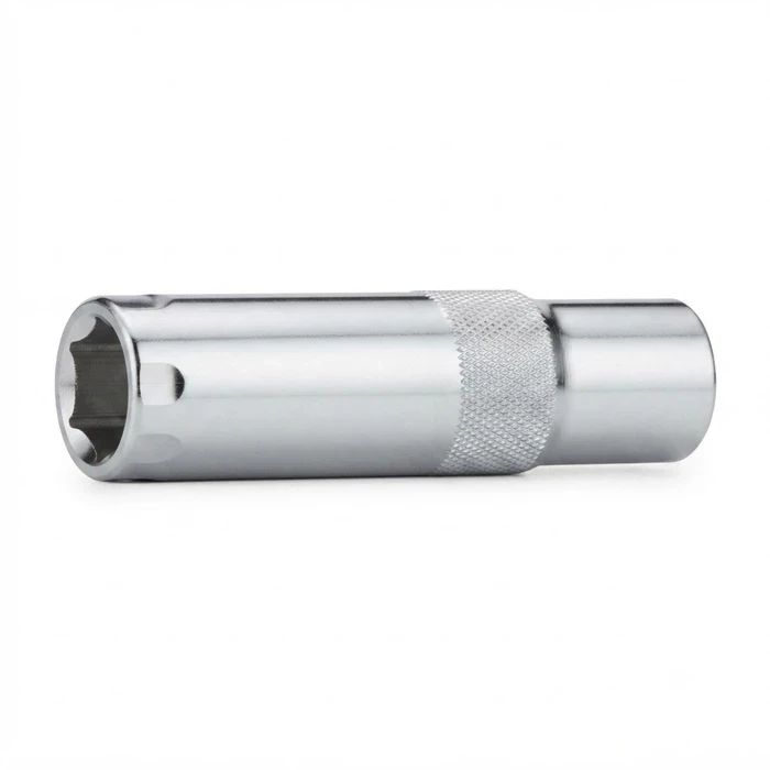 Baum 1/4" Drive Long Series Metric Chrome Vanadium Steel Matte Double Chrome Plated 6-Point Hex Deep Wall Socket Art-411