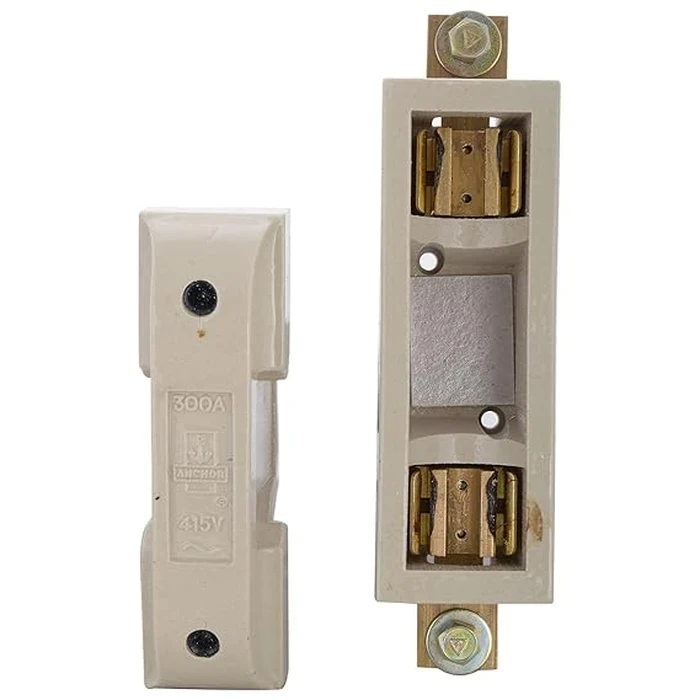 Anchor by Panasonic 300A 415V Heavy-Duty Porcelain Rewirable Kitkat Fuse Unit with Busbar Link | 3-Phase Industrial Panel Overcurrent Protection | 17309