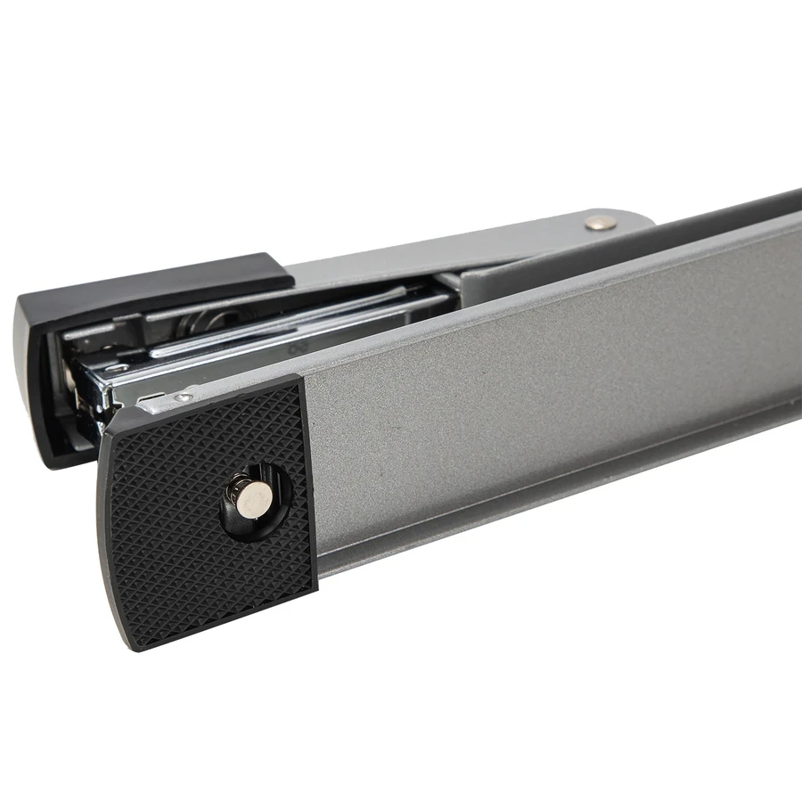 Deli 25-Sheet Desktop Stapler | Rotatable Anvil for 24/6 & 26/6 Staples with Ergonomic Metal Body (Silver) | E0334