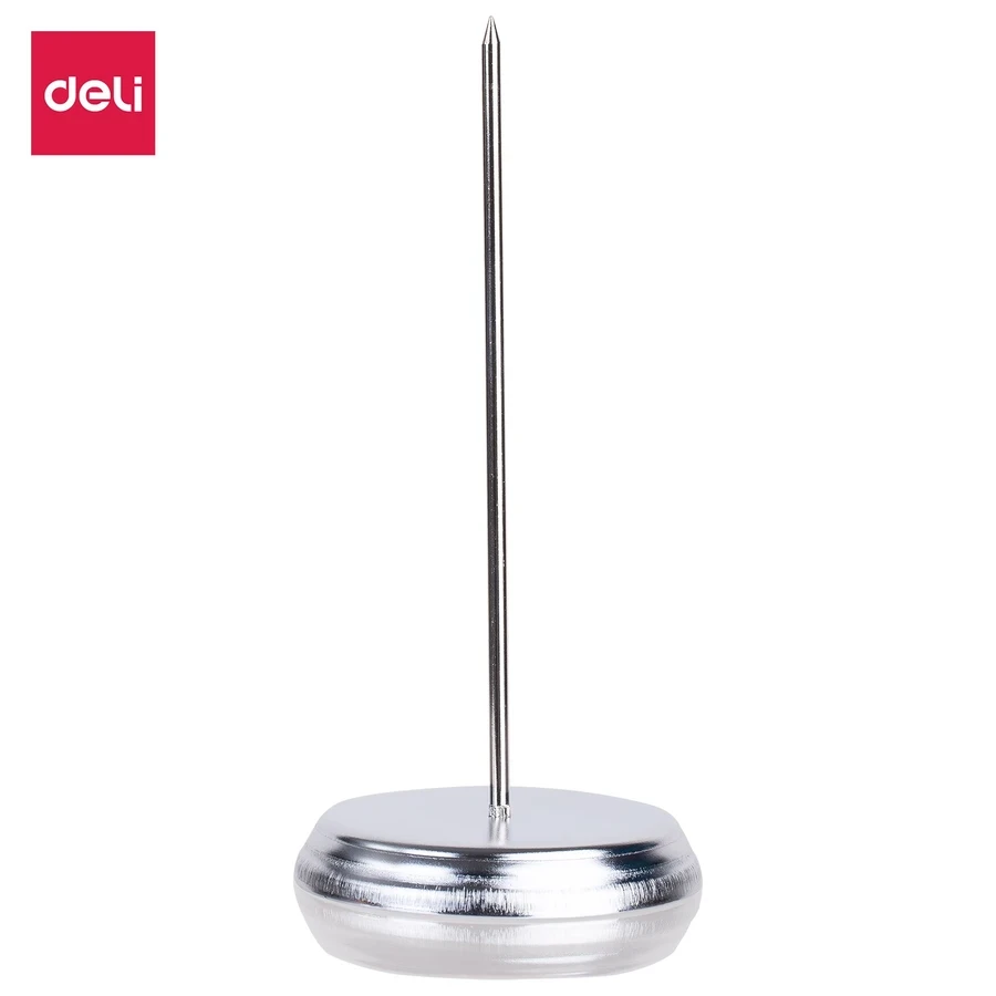 Deli Stainless Steel Bill Fork & Receipt Spindle (7.6 x 1.2 x 14.2 cm) | Weighted Base Desktop Paper Spike for Invoices, Bills & Orders | 241