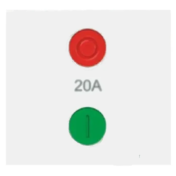 Anchor Tiona 66020 20A Motor Starter Switch | High-Inrush Current Logic | 2-Module Modular | Flame Retardant Polycarbonate Shield