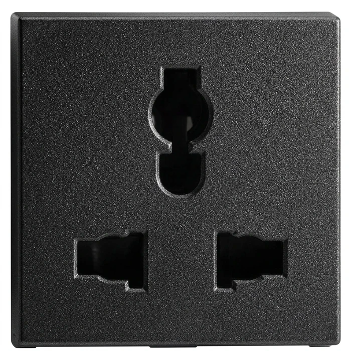 Anchor Roma Urban 2-Module (2M) 6A/10A/13A Universal Combi Socket 240V | All-Pin Travel-Ready Modular Wall Receptacle | 66407S (Silver) & 66407GB (Graphite Black)