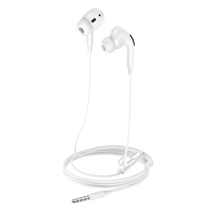 HOCO Pro Original Series Wired Earphones with Mic | 12mm Driver | Apple Support | White Finish | M1