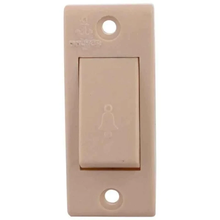 Anchor Penta Urea Cherry 6A 1-Way Bell Push Switch 240V | ISI-Certified Flame-Retardant Thermoset Door Chime Trigger (Ivory) | 50166