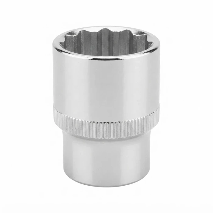 Baum 3/8" Drive SAE Imperial Chrome Vanadium Steel Matte Double Chrome Plated 6-Point Hex Socket Art-403