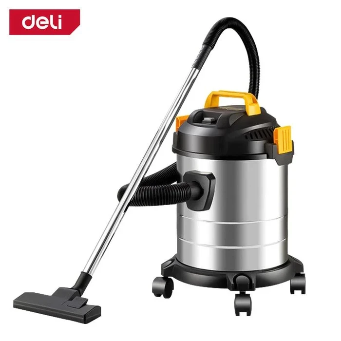 Deli 1000W Professional 15L Wet & Dry Industrial Vacuum Cleaner | Heavy-Duty Stainless Steel Drum Shop Vac with 1700 Pa Suction, IPX4 Rating & Reversible Blower Function | EDL881815