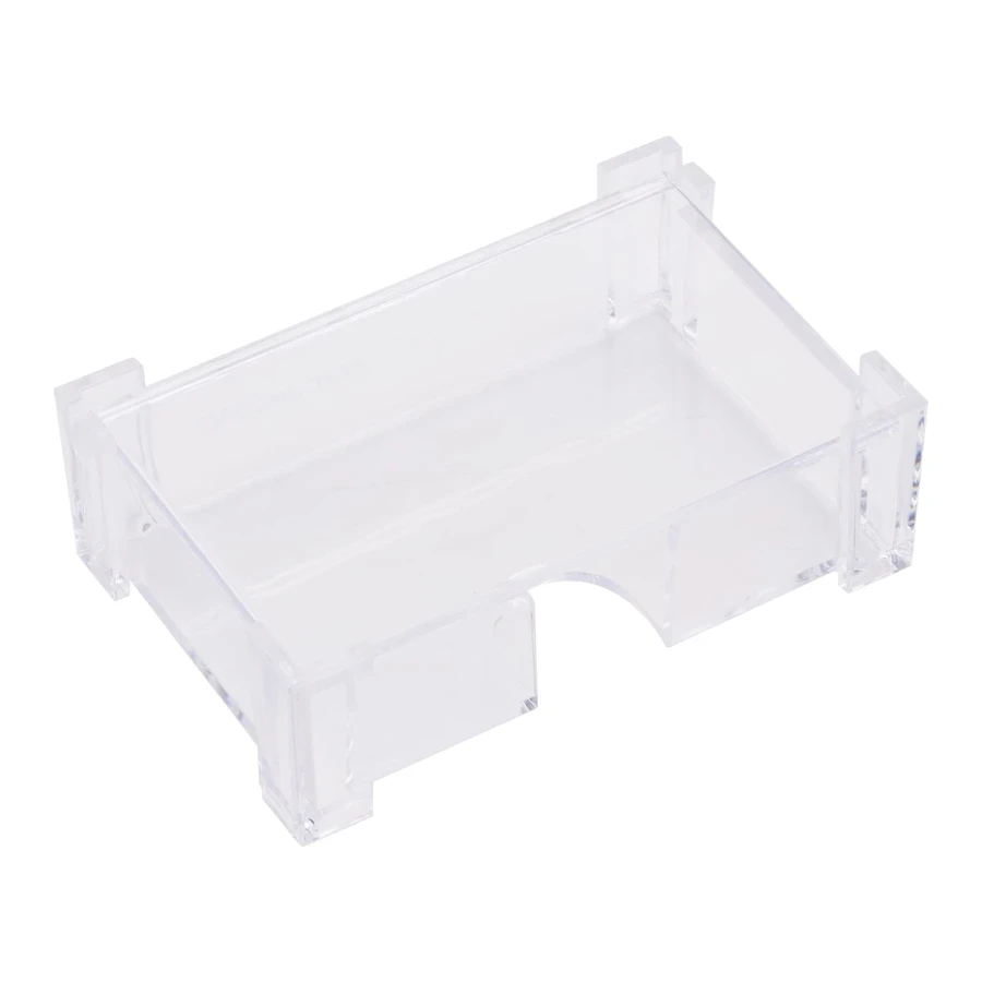 Deli Transparent GPPS Business Card Holder (103x68x34mm) | Top-View Access Durable Desktop Visiting Card Display Stand | E7621