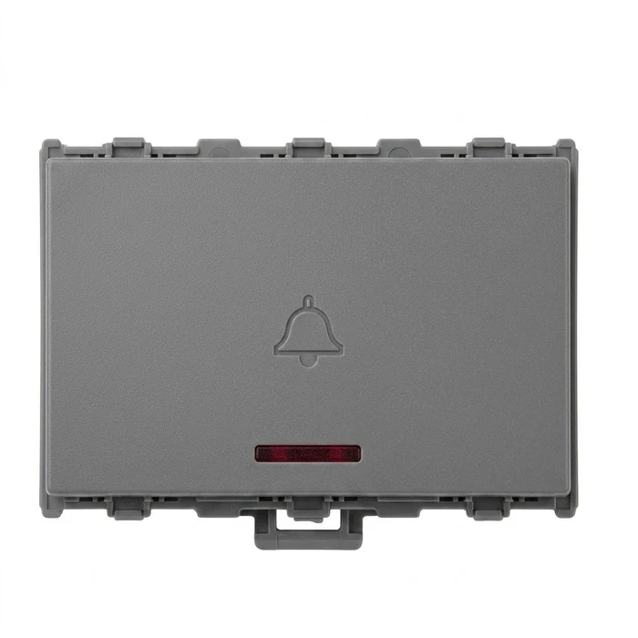 Anchor Roma Urban 3-Module (3M) 10A Bell Push Switch with Indicator | ISI-Certified 240V Momentary Extra-Wide Rocker Doorbell Switch | 66333GB (Graphite Black)