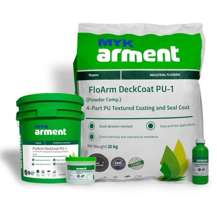FloArm DeckCoat PU-1 Professional 4-Part Polyurethane Textured Car Park Coating | Fuel & Oil Impermeable Anti-Slip MLCP Deck Resin | 6kg Kit