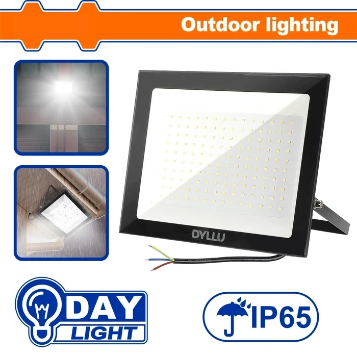 Wadfow Industrial Outdoor LED Flood Light Series | 30W / 50W (5000LM) / 100W High-Intensity 6500K Daylight Exterior Security Projectors with IP65 Waterproof Die-Cast Aluminum Body | 178x150x28mm