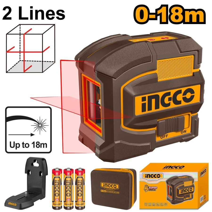 Professional Self-Leveling Line Laser | HLL156503 | 18m Red Beam Series