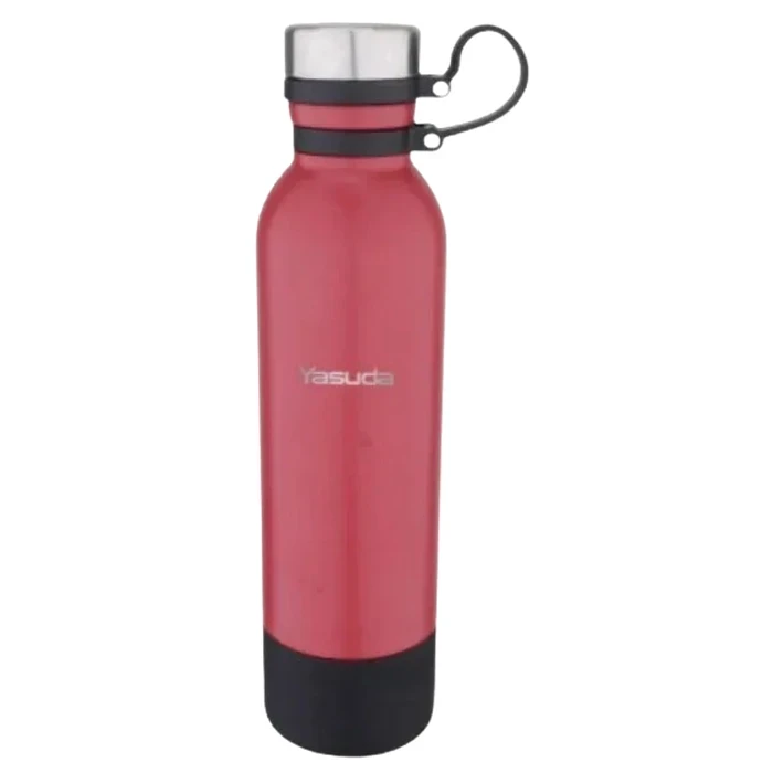 Yasuda 750ML Vacuum Flask | 24 Hours Hot & Cold Double-Walled 304 Food Grade Stainless Steel Water Bottle | Copper Coating Insulation Leak-Proof Travel Flask | YS-FB750 Maroon+Black