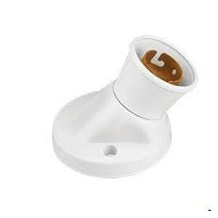 Anchor General Accessories Penta 6A Angle Type B22 Lamp Holder 240V | Surface Mount Directional Wall Light Base in White Plastic | 39527