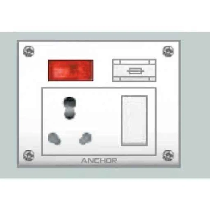 Anchor Penta Urea 20A & 10A Euro Capton 5-in-1 Switch & Socket Combined Unit 240V | Heavy-Duty 4-Fixing Wall Power Station | White (38580) & Ivory (4920)