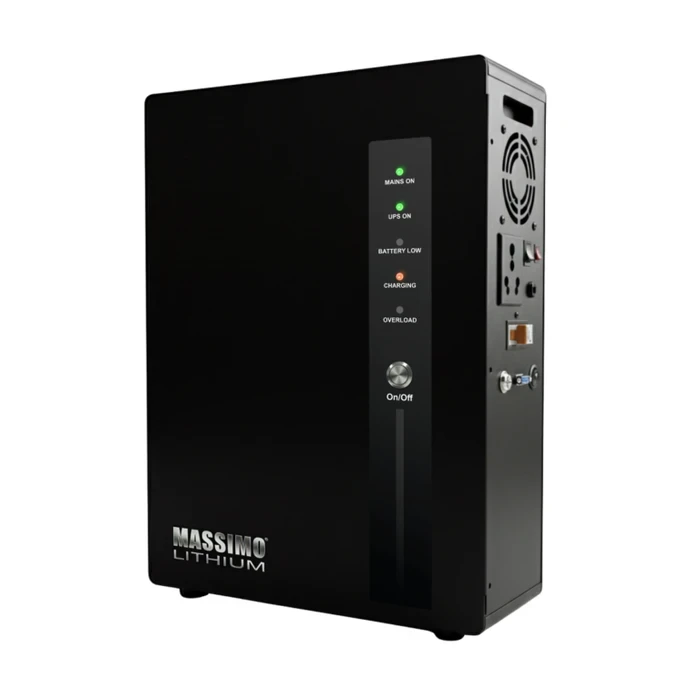 MASSIMO ESSM1475 All-In-One Lithium Energy Storage System | 1200VA / 840W Smart Inverter with 100Ah 12.8V LiFePO4 Battery and Built-in Dual BMS Protection