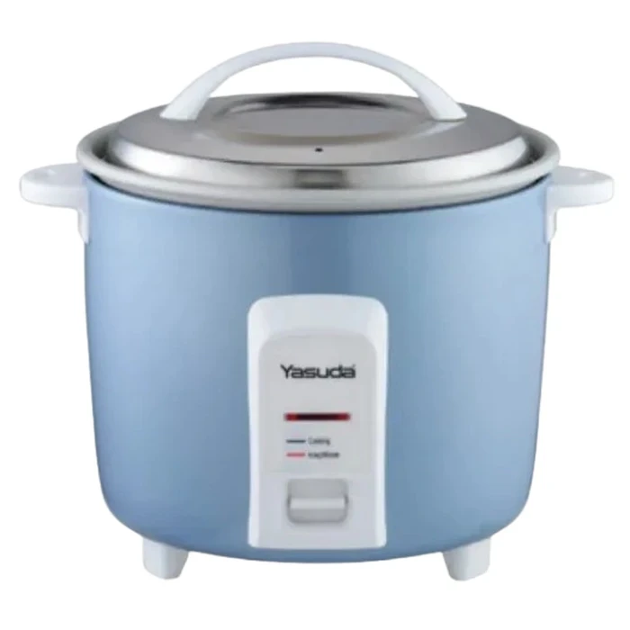 Yasuda 1.8L Deluxe Drum Rice Cooker | Japanese Ferro Design 660W Matrix | Anodized Cooking Pan | Silver | YS-1800P