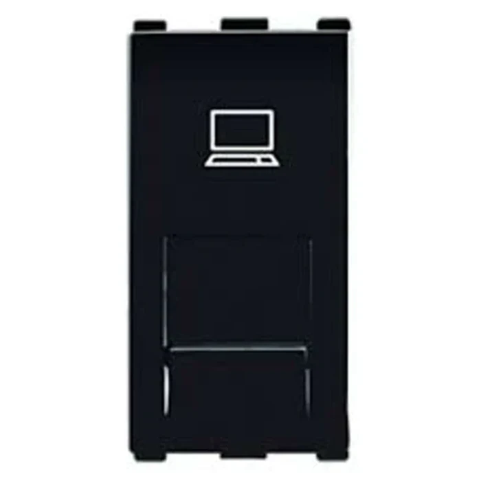 Anchor Roma 66555B RJ45 Receptor | High-Speed Data Logic | 1-Module Modular | Integrated Safety Shutter | Flame Retardant Shield
