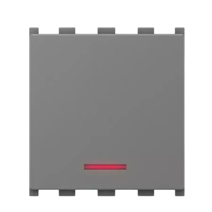 Anchor Roma Urban 2-Module (2M) 10AX 1-Way Switch with Indicator | ISI-Certified 100W SBL/LED Load Rated Wide Rocker Modular Switch | 66211GB (Graphite Black)