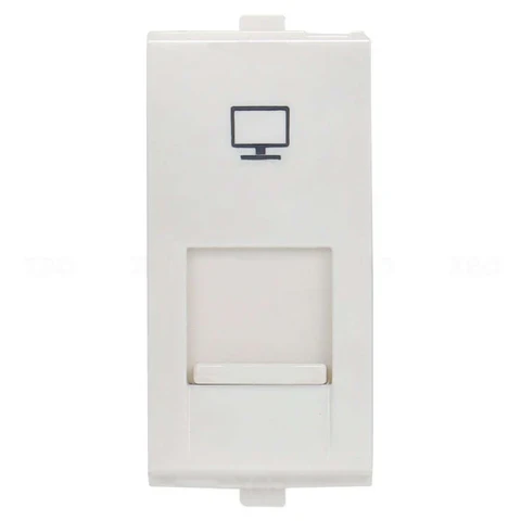 Anchor Penta Modular 1-Module (1M) RJ45 Cat 5e Computer Data Jack | In-Wall Gigabit LAN & Ethernet Network Socket | 65621 (White) & 65621B (Black)