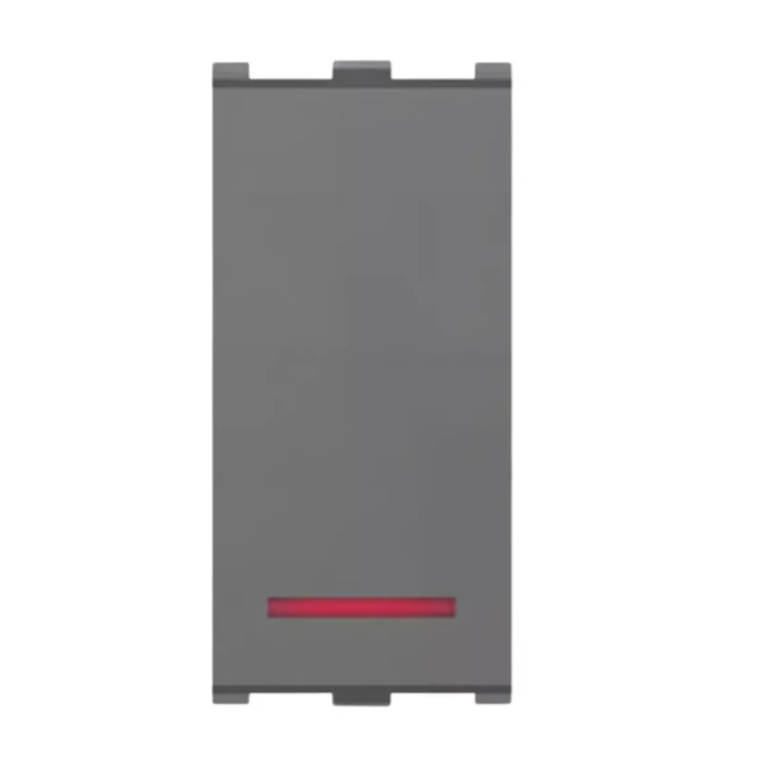 Anchor Roma Urban 1-Module (1M) 20A 1-Way Switch with Indicator | ISI-Certified 250W SBL/LED Load Heavy-Duty Power Switch for Geysers & ACs | 66144GB (Graphite Black)