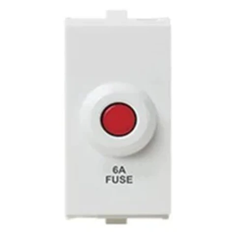 Anchor Penta Modular 1-Module (1M) 16A Resettable Fuse Unit 240V | Heavy-Duty In-Wall Push-Button Thermal Circuit Protector | 65509 (White) & 65509B (Black)
