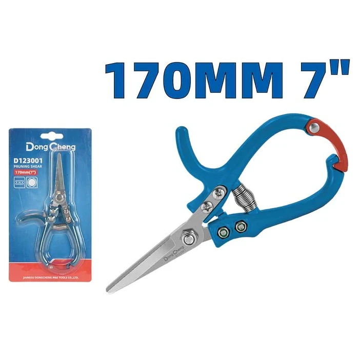 Dongcheng DG 170mm (7") Professional Pruning Shear | Stainless Steel Polished Blade with Lightweight Aluminum Alloy Handle | DG Series