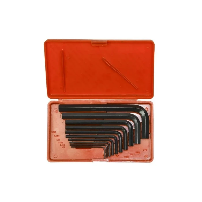 BAUM 10-Piece Imperial Fractional Allen Key Set | High-Grade Alloy Steel with 50 HrC Hardness & Black Oxide Finish | Heavy-Duty Plastic Blow Case | Model ART 442/10W