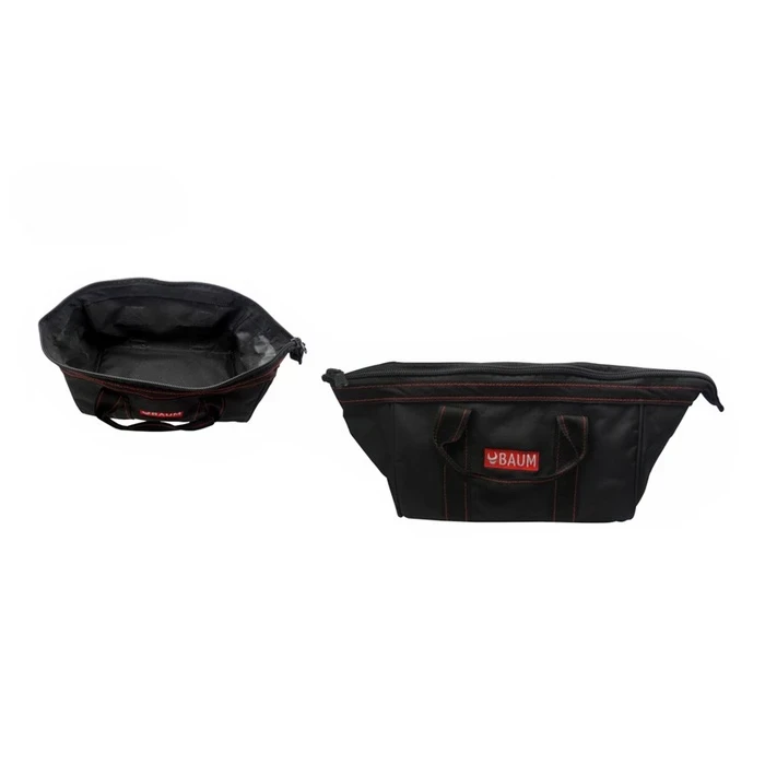 Baum 20oz Rugged Canvas Pocketless Wide Open Internal Metal Frame Storage Tool Bag With Rigid Hard Bottom Base Art-B15