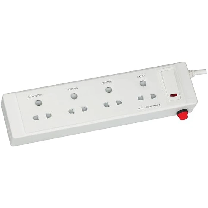 Anchor 4-Way Shuttered Socket Power Strip with Single Master Switch 240V | Child-Safe Fire-Retardant Multi-Outlet Board | 20518