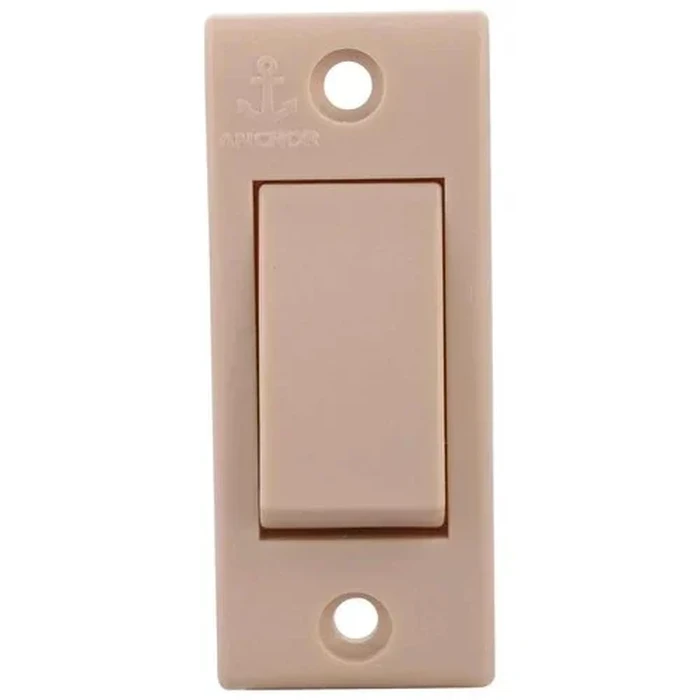 Anchor Penta Urea Deluxe 6A 1-Way Electrical Wall Switch 240V | ISI & IP20 Certified Flame-Retardant Thermoset Finger-Safe Switch (Ivory) | 51373