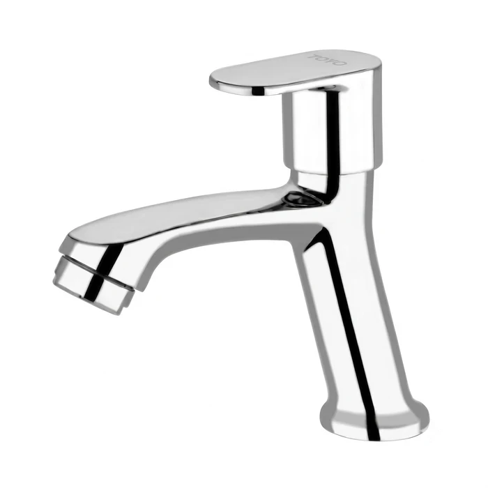 Toyo Angular Pillar Cock with Inbuilt Flange Base & Sleek Operating Handle | Solid Brass Deck-Mounted Single Basin Tap | CO-52106