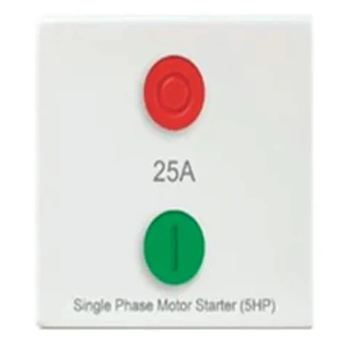 Anchor Roma 66025 25A Motor Starter Switch | Ultra-High Inrush Logic | 2-Module Modular | Flame Retardant Polycarbonate Shield