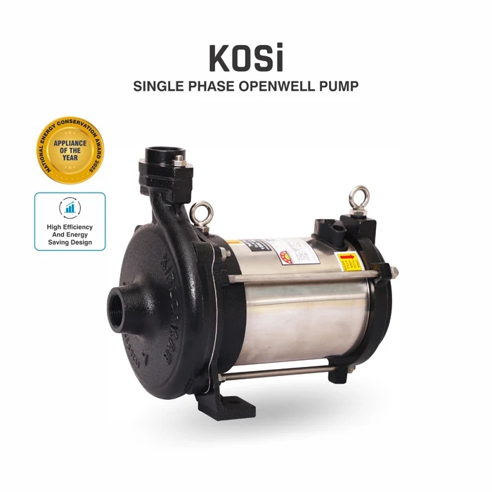 Kirloskar KOSi Series Horizontal Openwell Submersible Pump | IP68 Water-Cooled CED Anti-Rust Underwater Pumpset for Wells, Sumps & Farm Irrigation