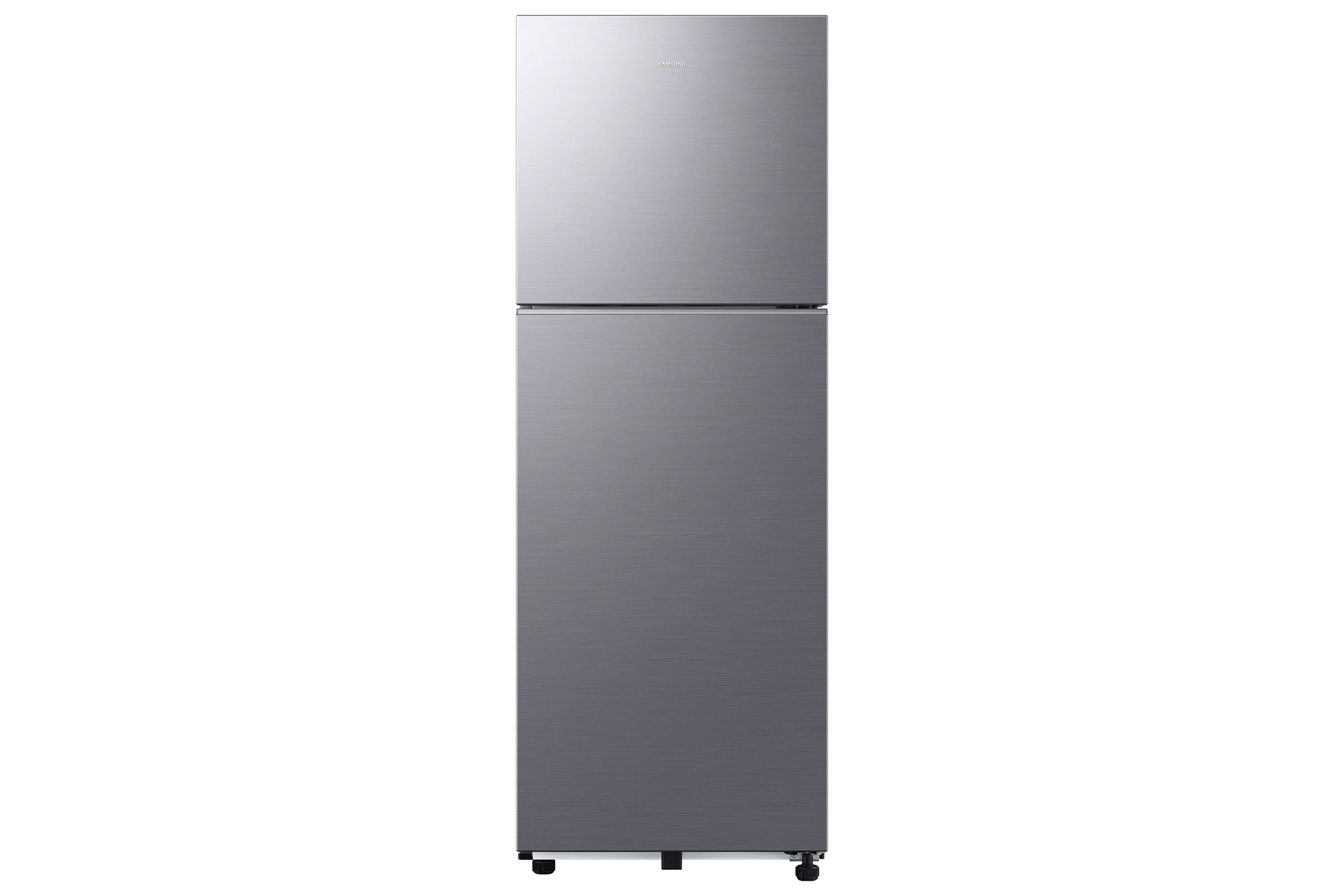 Samsung 253L Double Door Refrigerator | 236L Net Capacity Top Mount Freezer | Digital Inverter Compressor & Frost-Free Mono Cooling | Toughened Glass Shelves | Elegant Inox with Recessed Handles | RT4