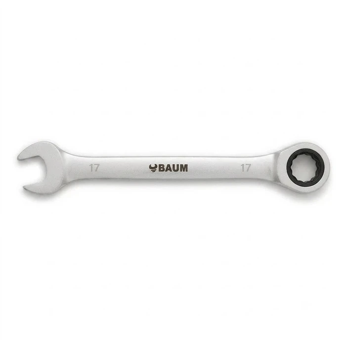 BAUM Professional Flex-Head Combination Ratcheting Wrench | High-Polish Chrome Vanadium Steel 90-Tooth / 72-Tooth Gear Tool | Model ART 55