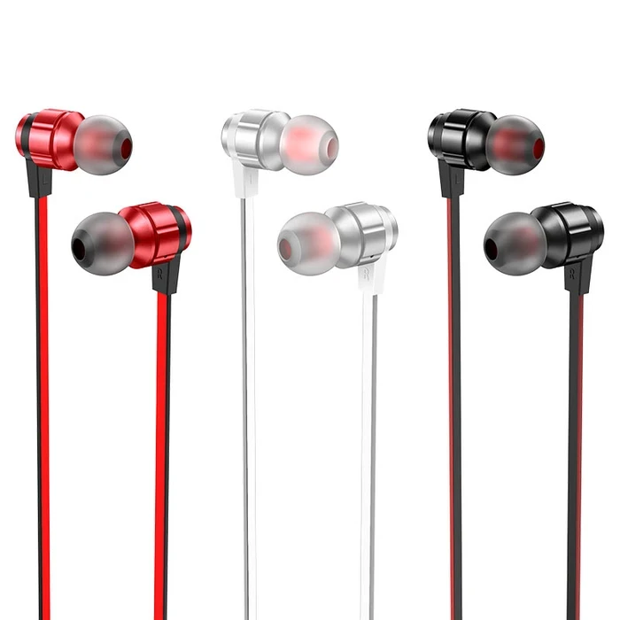 HOCO Platinum Sound Universal Earphone with Mic | 10mm Driver | Aluminum Alloy | Black, Red, Silver Finish | M85