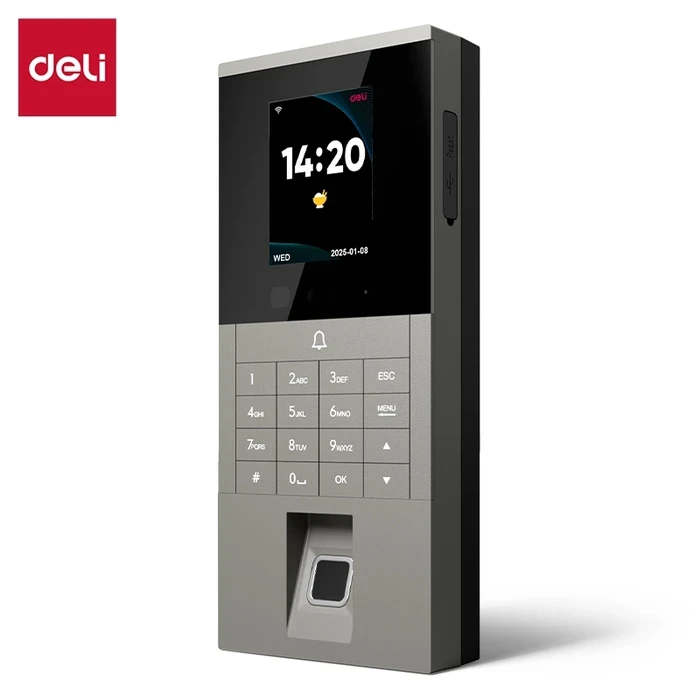 Deli Biometric Face & Fingerprint Attendance Terminal | 4-in-1 Access Control with LAN/WiFi & Free Cloud Software | 150K Log Capacity | ES602
