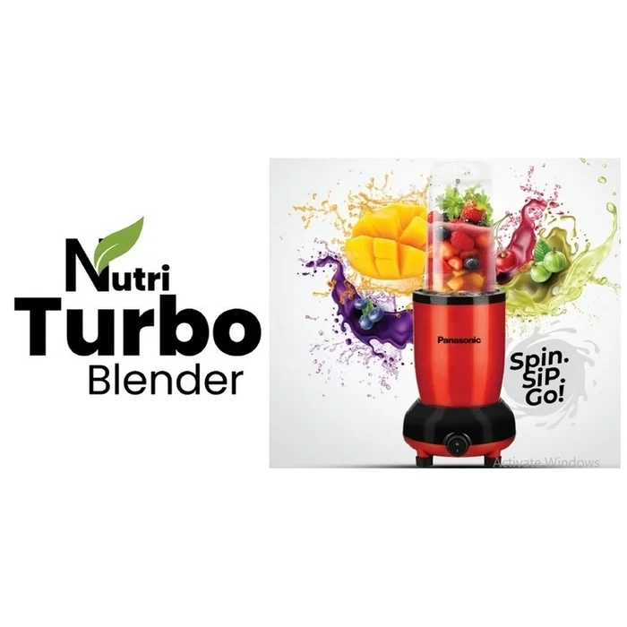 Panasonic 600W 2-Jar Nutri Blender & Personal Juicer | High-Speed Nutrient Extractor with 500ml Jar & Stainless Steel Blades (Red) | MX-GA2350-RD